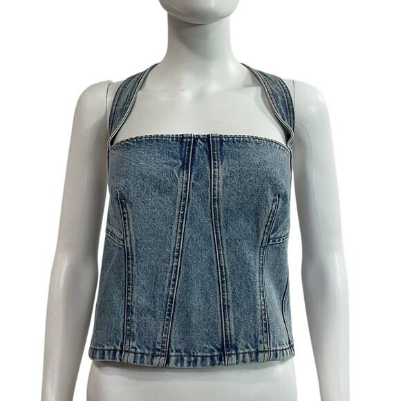 Grlfrnd Structured Riviera Tianna Halter Bustier Top Size XL - Picture 2 of 5